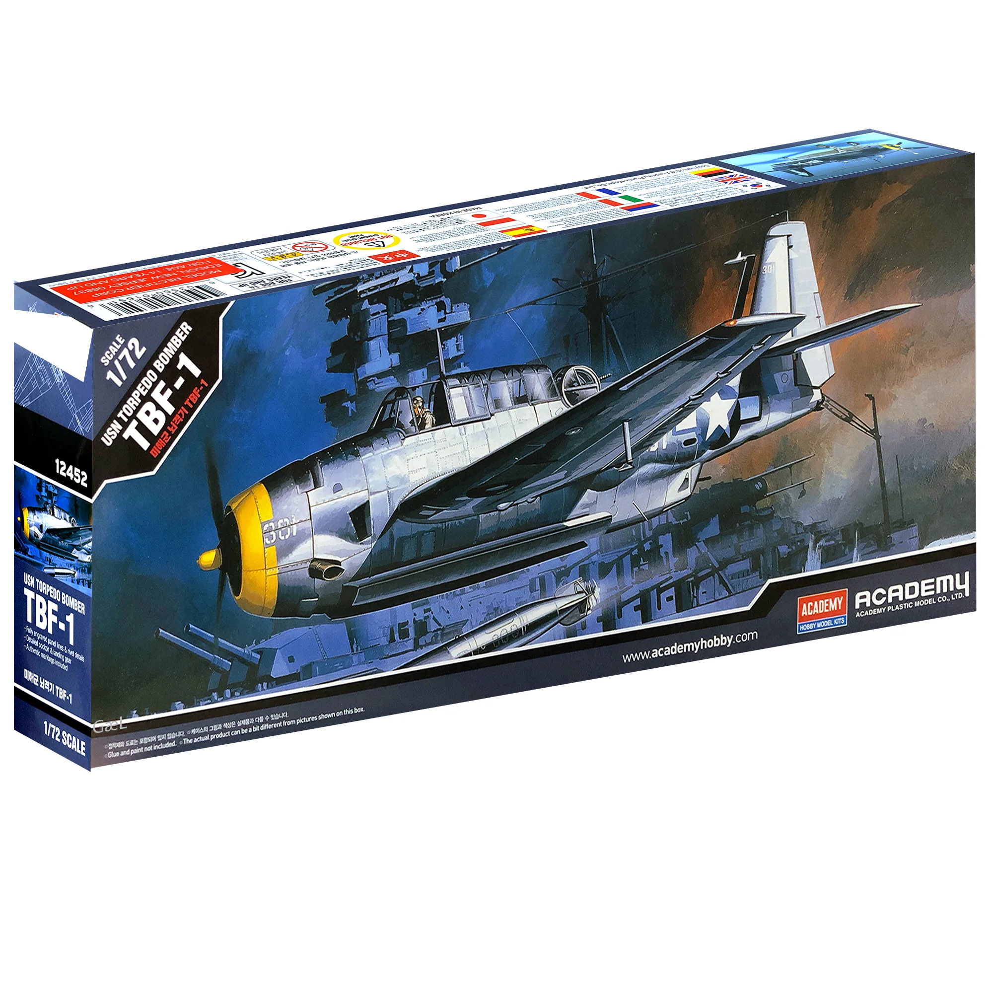 1/72 Academy TBF-1 USN Torpedo Bomber